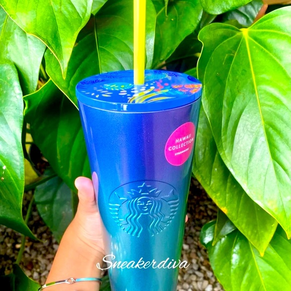 🌴 Starbucks Hawaii🌺🌊☀️tropical stainless💙💚tumbler cup set🌈 - Picture 3 of 4